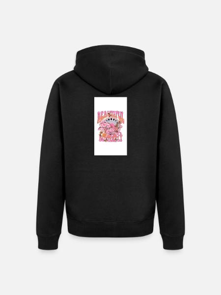 Beautiful Butterfly Bloom - Unisex Premium Organic Zip Hoodie - black