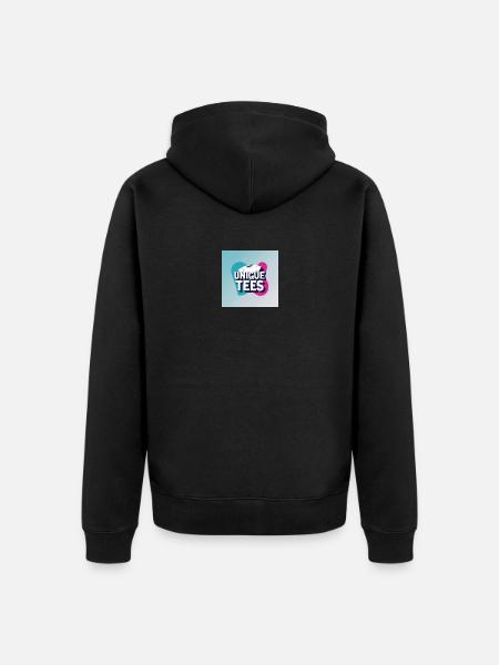 Unique Tees Bold Logo - Unisex Premium Organic Zip Hoodie - black