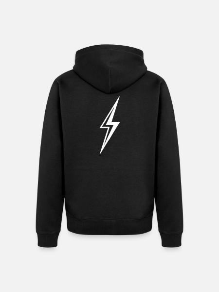 Lightning Bolt - Unisex Premium Organic Zip Hoodie - black