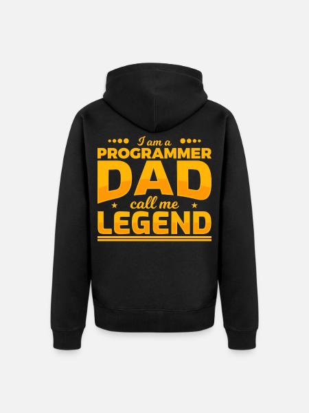 Programmer Father - Unisex Premium Organic Zip Hoodie - black