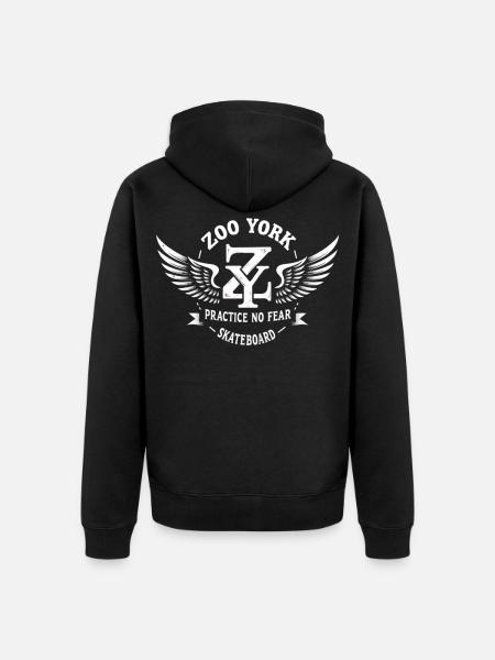 Zoo York Wings - Unisex Premium Organic Zip Hoodie - black