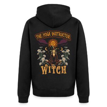 The Yoga Instructor Witch Halloween - Unisex Premium Organic Zip Hoodie - black - Back - Nico (187cm)