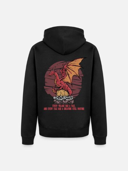 European Dragon Creature Mythological Creatures - Unisex Premium Organic Zip Hoodie - black