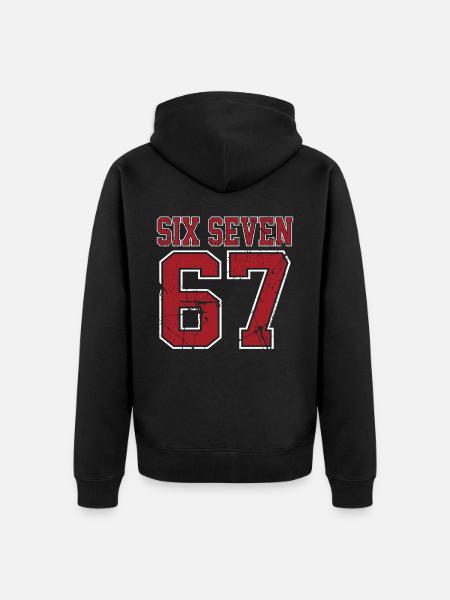 67 - Six Seven SixSeven 6-7 - Unisex Premium Organic Zip Hoodie - black