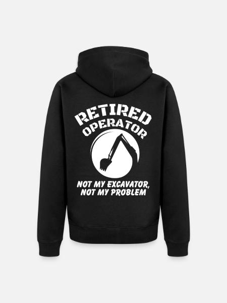 Retired Heavy Equipment Operator - Unisex Premium Organic Zip Hoodie - black