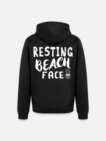Resting Beach Face - Unisex Premium Organic Zip Hoodie - black