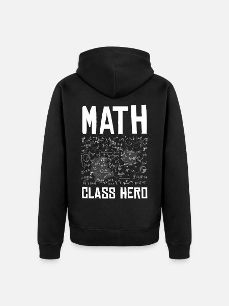 Math Class Hero - Unisex Premium Organic Zip Hoodie - black