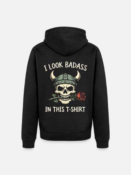 Badass Skull Viking Tee - Unisex Premium Organic Zip Hoodie - black