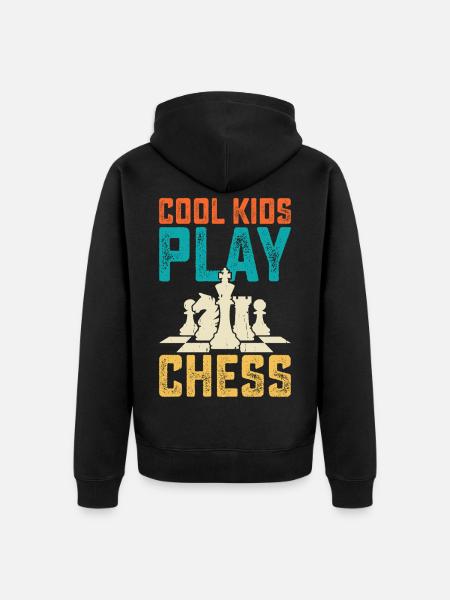 Cool Kids Play Chess - Unisex Premium Organic Zip Hoodie - black
