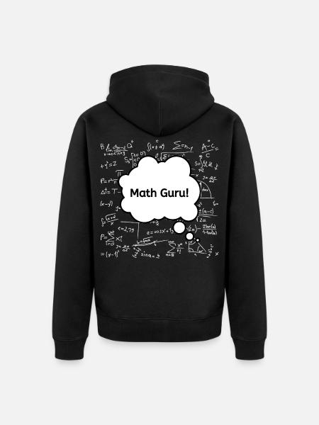 Math Guru Chalkboard - Unisex Premium Organic Zip Hoodie - black
