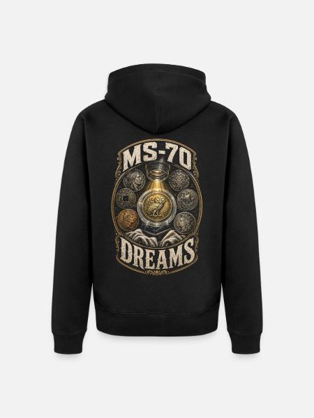 Coin collector Numismatist - Unisex Premium Organic Zip Hoodie - black