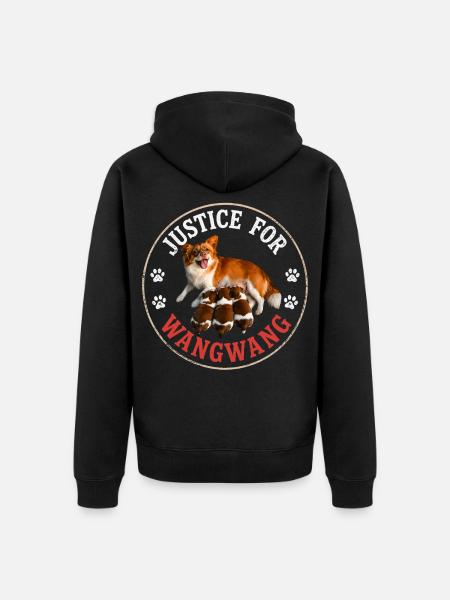 Justice For Wangwang Dog - Unisex Premium Organic Zip Hoodie - black