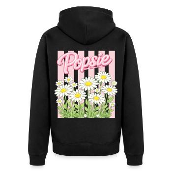 Popsie Daisy Garden - Unisex Premium Organic Zip Hoodie - black - Back - Nico (187cm)