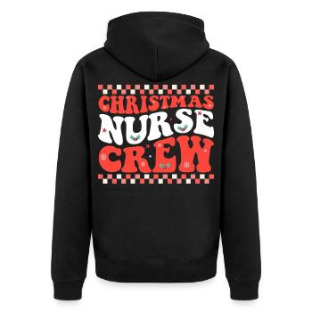 Christmas Nurse Crew - Unisex Premium Organic Zip Hoodie - black - Back - Nico (187cm)