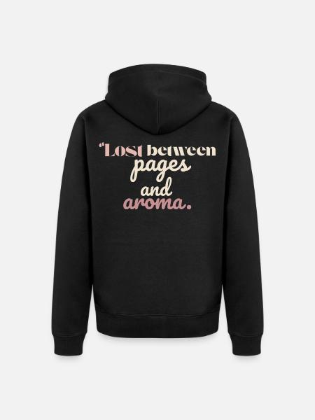 Lost Between Pages and Aroma” - Unisex Premium Organic Zip Hoodie - black