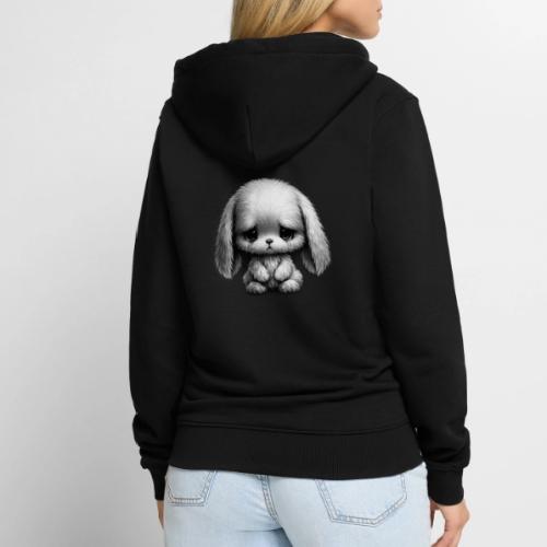Sad Puppy Meme with Puppy Standing - Unisex Premium Organic Zip Hoodie