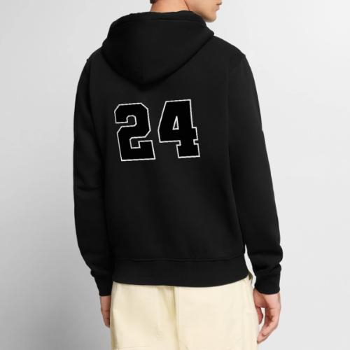 Varsity Number 24 College Font - Unisex Premium Organic Zip Hoodie