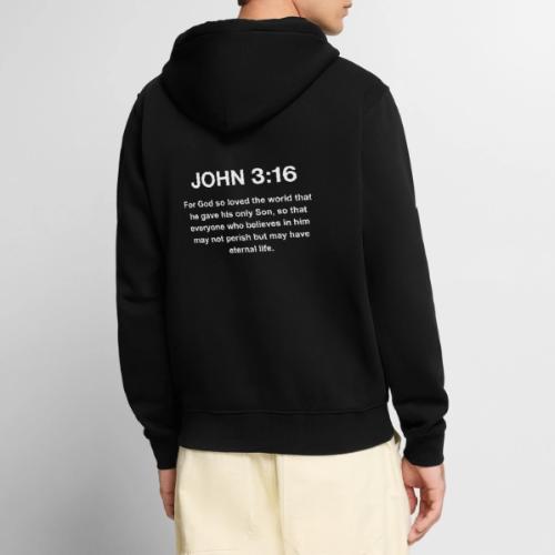 John 3:16 Christian Apparel – White - Unisex Premium Organic Zip Hoodie