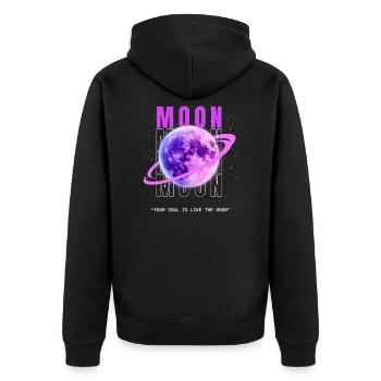 Magical Moonlight T-Shirt with Spiritual Energy - Unisex Premium Organic Zip Hoodie - black - Back - Nico (187cm)