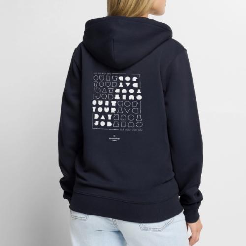 Quit upside white - Unisex Premium Organic Zip Hoodie