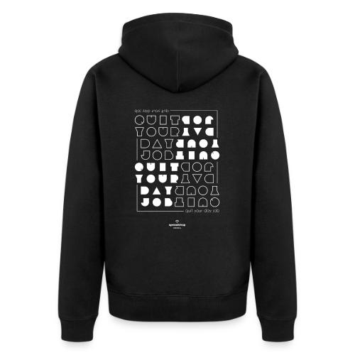 Quit upside white - Unisex Premium Organic Zip Hoodie