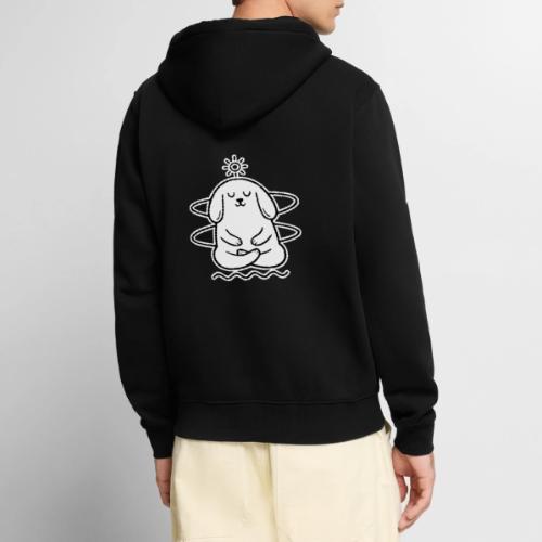 Cute Meditating Bunny Zen Yoga Animal - Unisex Premium Organic Zip Hoodie