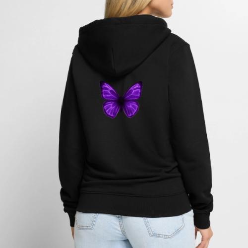 Neon Purple Butterfly - Unisex Premium Organic Zip Hoodie
