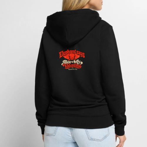 Retro Elephant Bee My Valentine Cute Couple - Unisex Premium Organic Zip Hoodie