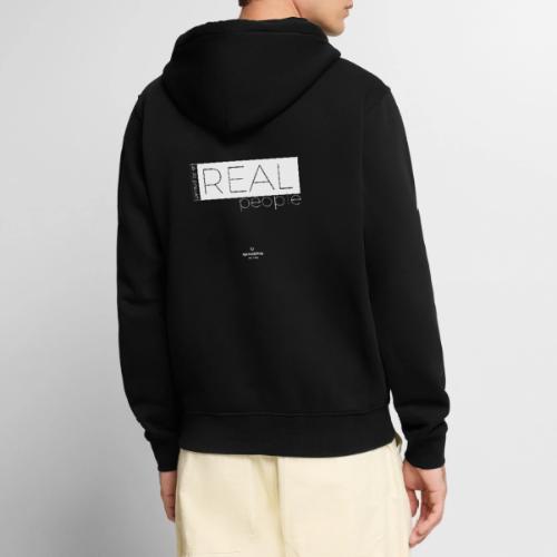 Real in white - Unisex Premium Organic Zip Hoodie