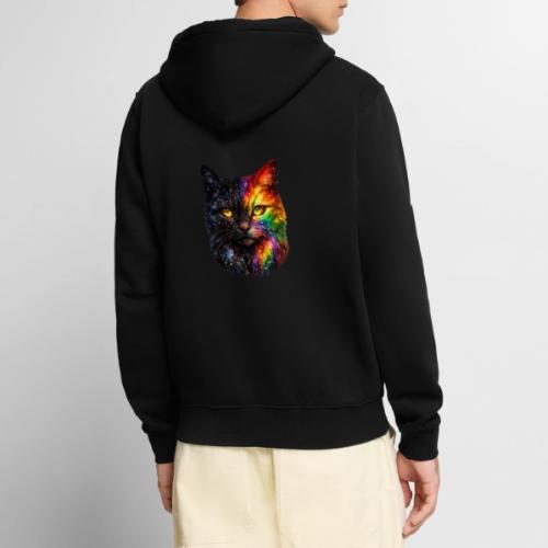 Cosmic Galaxy Rainbow Cat - Unisex Premium Organic Zip Hoodie