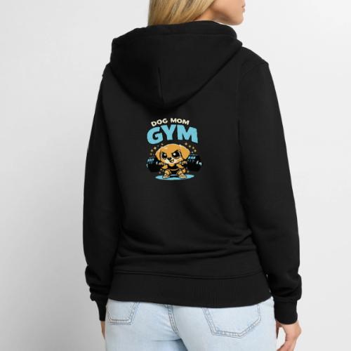 Chibi Dog Gym Workout - Unisex Premium Organic Zip Hoodie