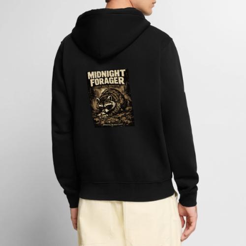 Midnight Forager Raccoon Mushroom Hunter - Unisex Premium Organic Zip Hoodie