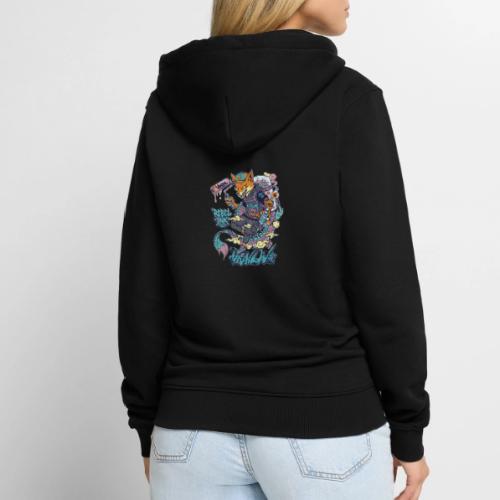 Kitsune Street Rebel - Unisex Premium Organic Zip Hoodie