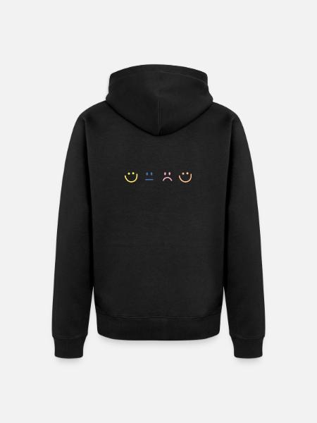 Mood Faces - Unisex Premium Organic Zip Hoodie - black