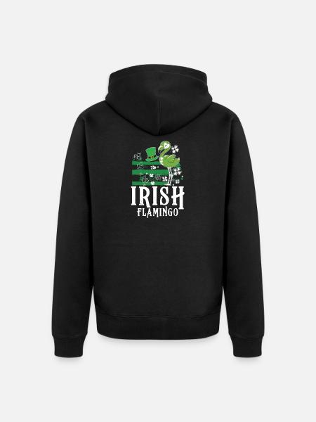 Irish flamingo - Unisex Premium Organic Zip Hoodie - black