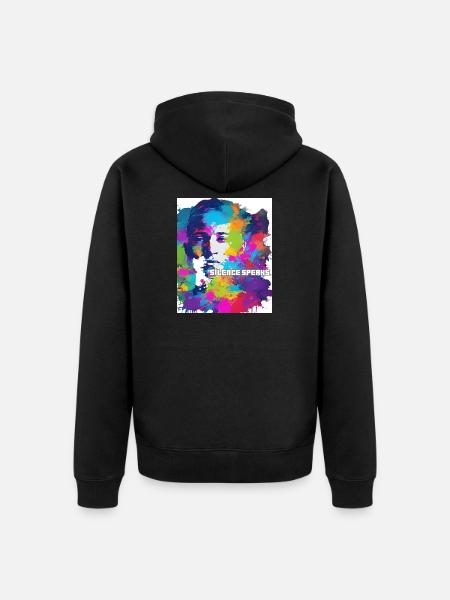 silence speaks - Unisex Premium Organic Zip Hoodie - black