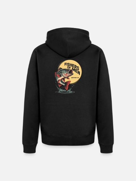 Fisher of Men Emblem - Unisex Premium Organic Zip Hoodie - black
