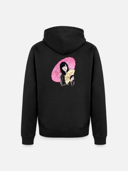 Sakura - Unisex Premium Organic Zip Hoodie - black