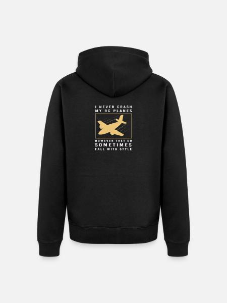 RC Plane Pilot Remote Control - Unisex Premium Organic Zip Hoodie - black