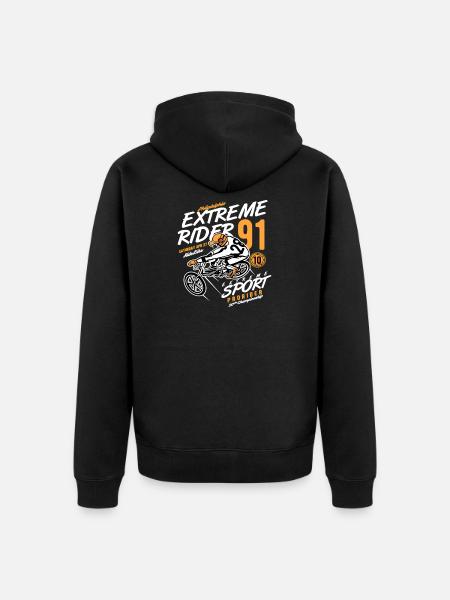 Extreme Rider 91 BMX - Unisex Premium Organic Zip Hoodie - black