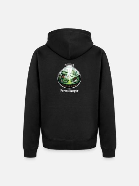 Forest Keeper Mossarium Terrarium - Unisex Premium Organic Zip Hoodie - black