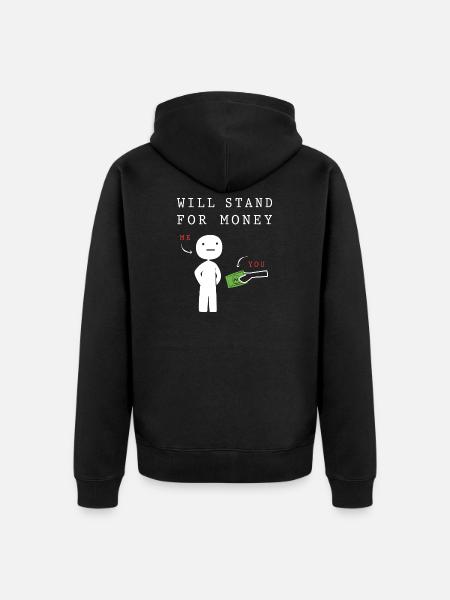 Money Meme Millennial Humor - Unisex Premium Organic Zip Hoodie - black