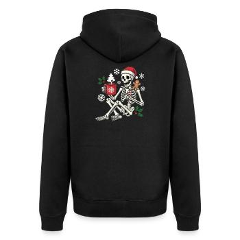 Squelette du Père Noël Chocolat chaud de Noël Drôle de Noël - Veste à capuche bio Premium Unisexe - noir - Dos - Nico (187cm)