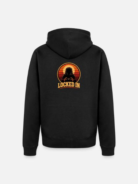 Locked In Retro Gamer - Unisex Premium Organic Zip Hoodie - black