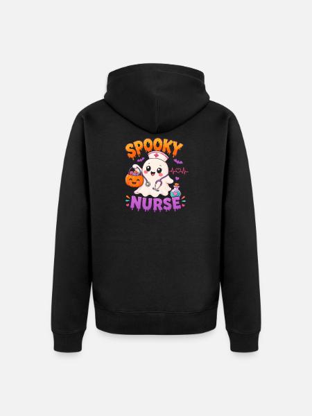 Spooky Nurse Halloween - Unisex Premium Organic Zip Hoodie - black