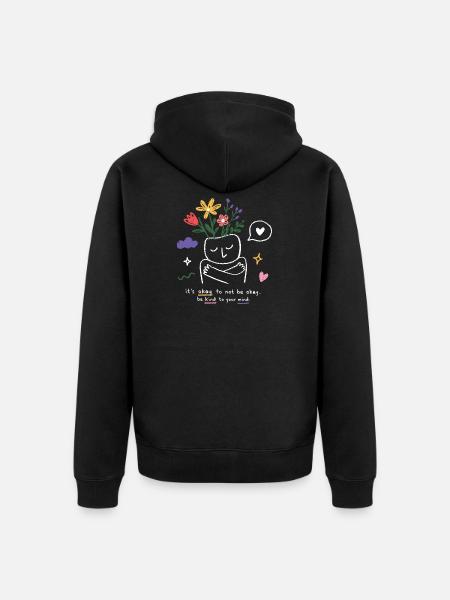 Kind Mind Bloom - Unisex Premium Organic Zip Hoodie - black