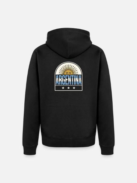Argentina Suncrest Logo - Unisex Premium Organic Zip Hoodie - black