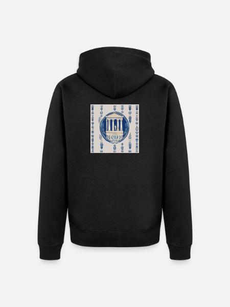 Greek Classical Heritage-Inspired T-Shirt Spread - Unisex Premium Organic Zip Hoodie - black