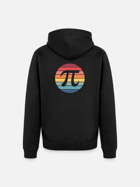 Retro Sunset Pi Emblem - Unisex Premium Organic Zip Hoodie - black