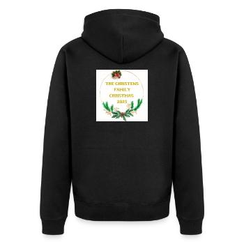 The Christmas Family 2025 Circle - Unisex Premium Organic Zip Hoodie - black - Back - Nico (187cm)